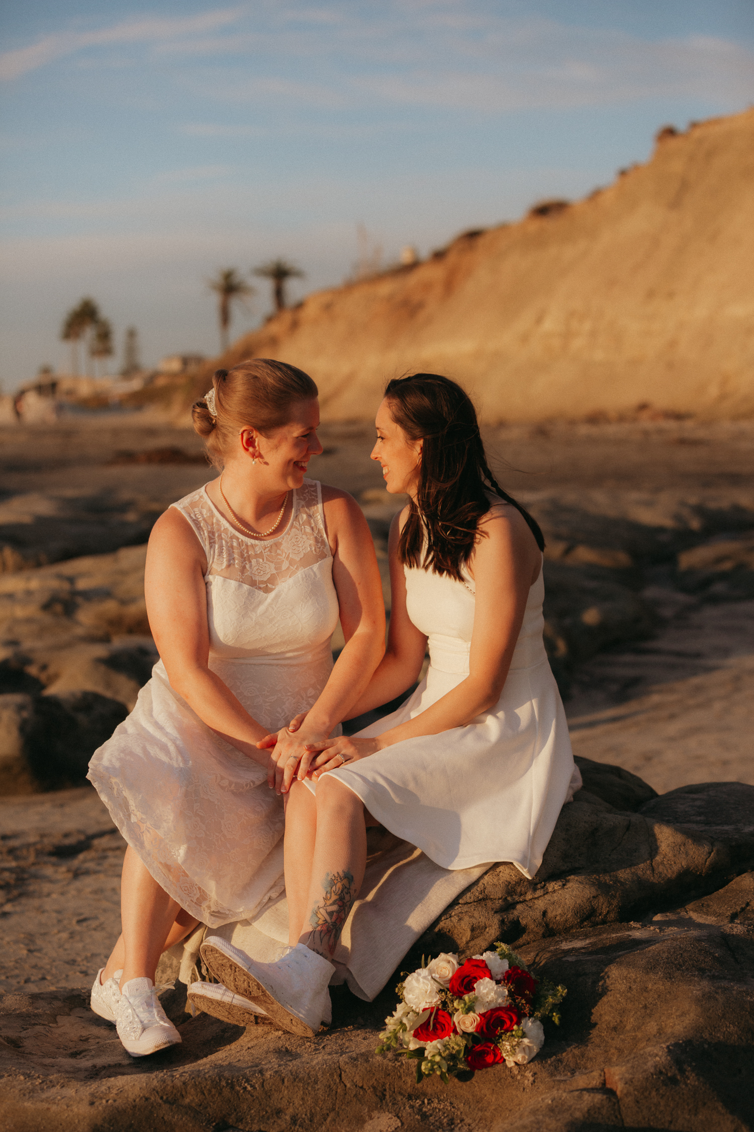 Seagrove Park Del Mar Elopement Wedding Photos | E + J